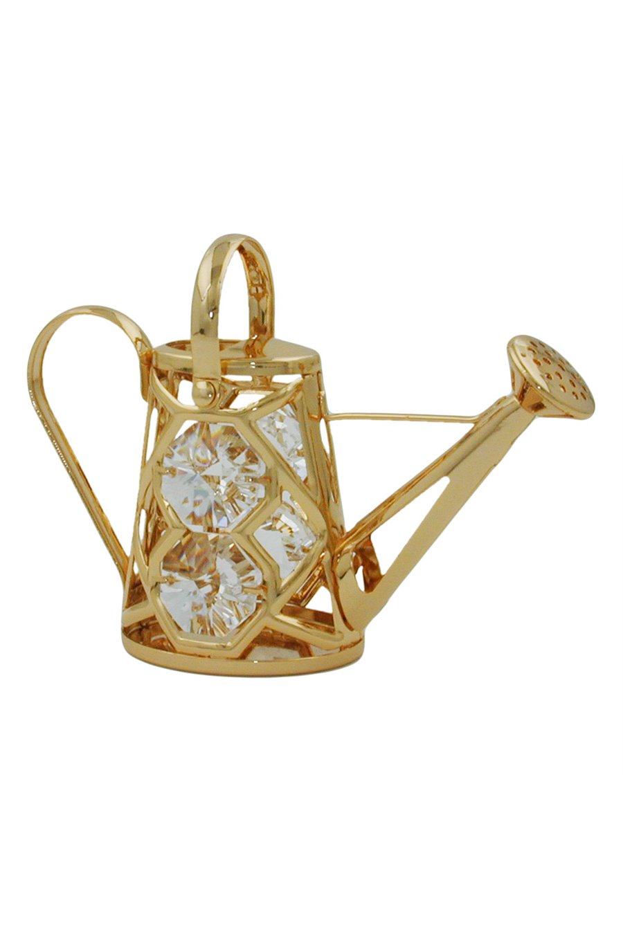 WATERING CAN WITH CRYSTAL ELEMENTS GOLD PLATED