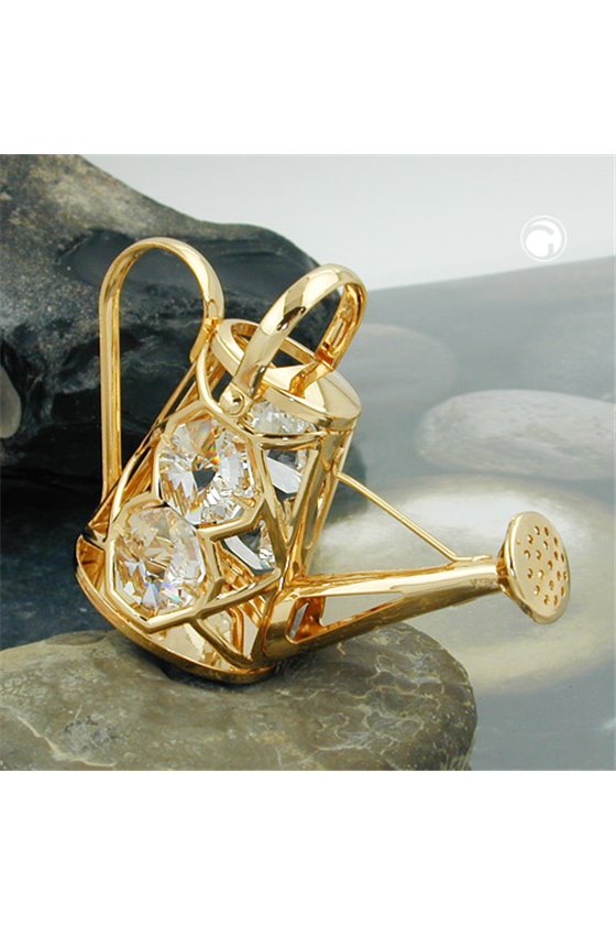 WATERING CAN WITH CRYSTAL ELEMENTS GOLD PLATED