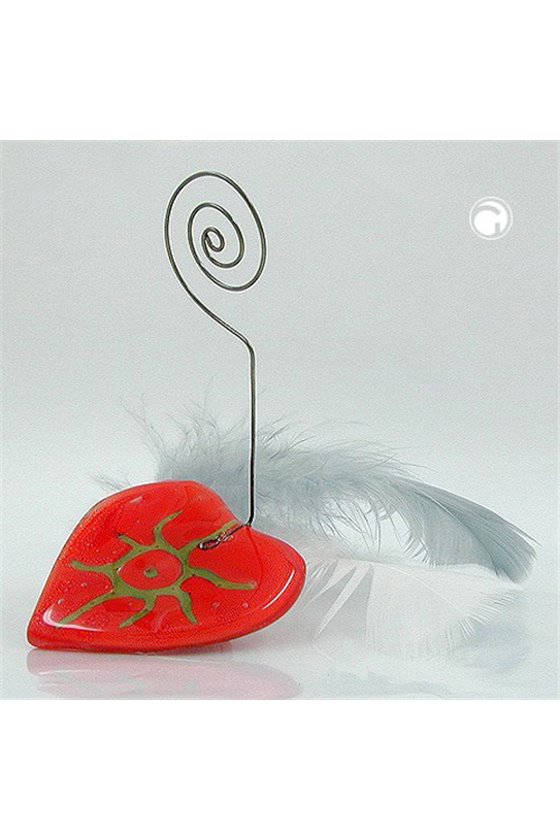MEMO HOLDER HEART ORANGE GREEN