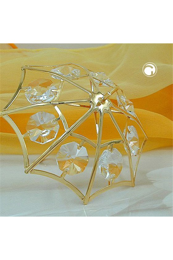 UMBRELLA WITH CRYSTAL ELEMENTS GOLD PLATED