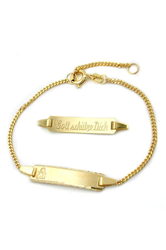 ID BRACELET DIAMOND CUT 9K GOLD