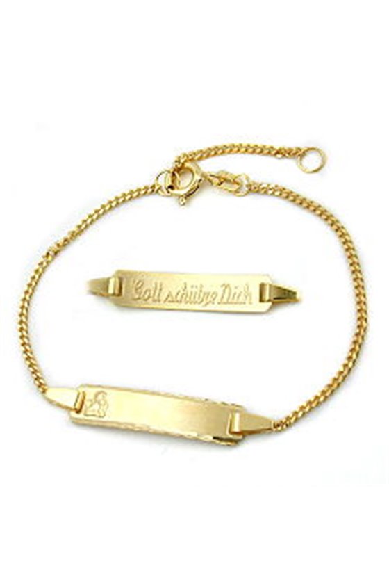 ID BRACELET DIAMOND CUT 9K GOLD