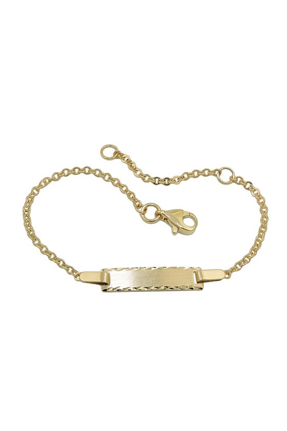 ID BRACELET DIAMOND CUT 9K GOLD