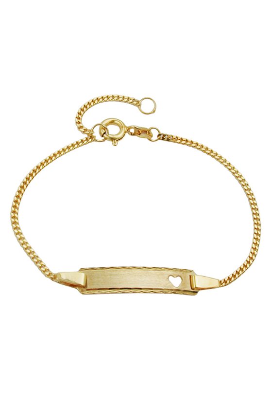 ID BRACELET DIAMOND CUT 9K GOLD