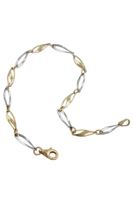 BRACELET FANTASY CHAIN TWO-TONE 9K GOLD