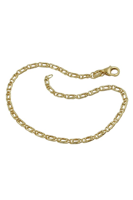 BRACELET TIGER EYE 19CM 9K GOLD