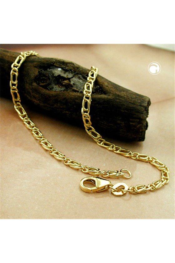 BRACELET TIGER EYE 19CM 9K GOLD