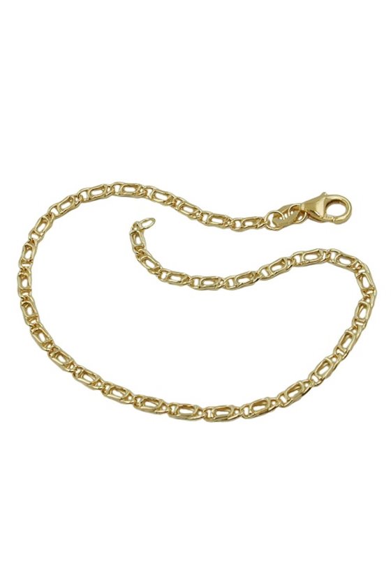 BRACELET TIGER EYE 19CM 9K GOLD
