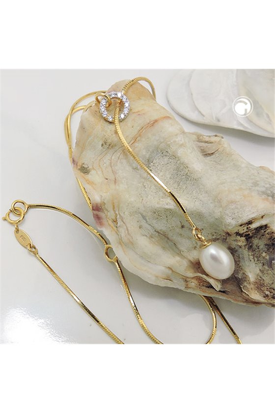 NECKLACE 45CM ZIRCONIAS 9K GOLD