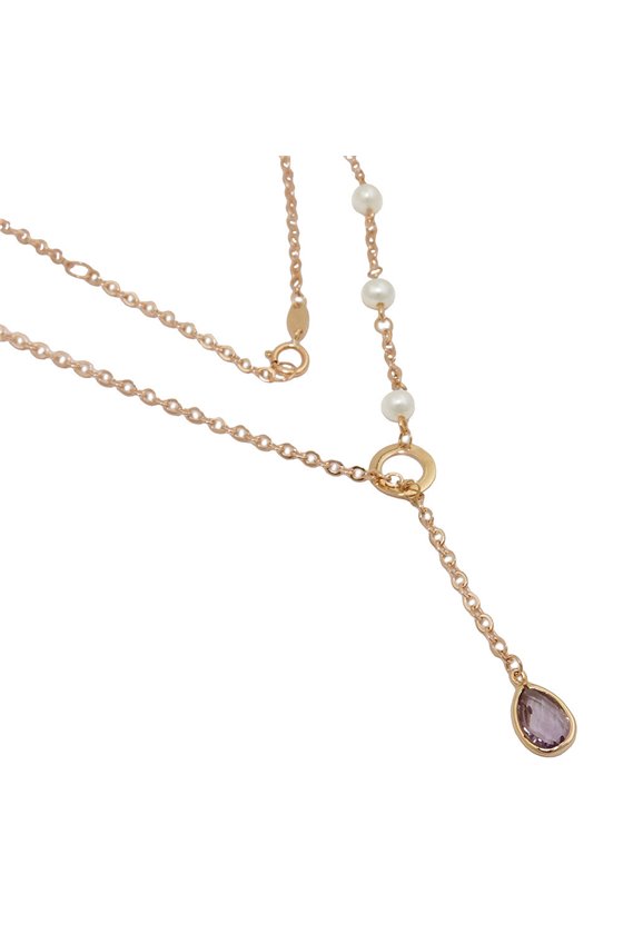 NECKLACE 45CM AMETHYST 9K GOLD