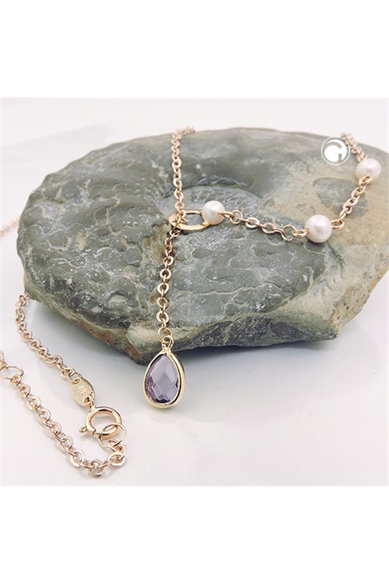 NECKLACE 45CM AMETHYST 9K GOLD