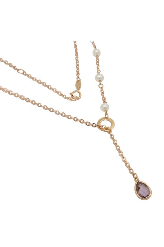NECKLACE 45CM AMETHYST 9K GOLD