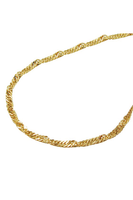 NECKLACE SINGAPORE CHAIN 40CM 9K GOLD