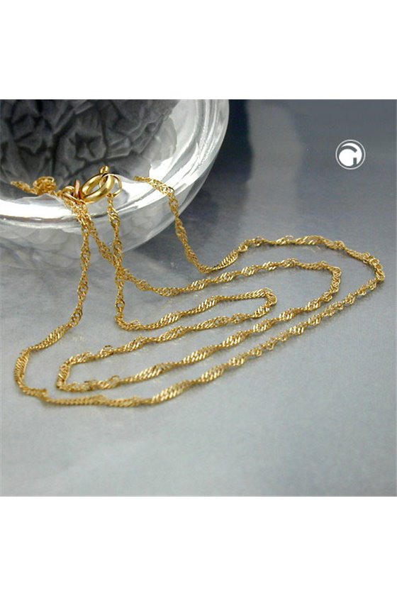 NECKLACE SINGAPORE CHAIN 40CM 9K GOLD