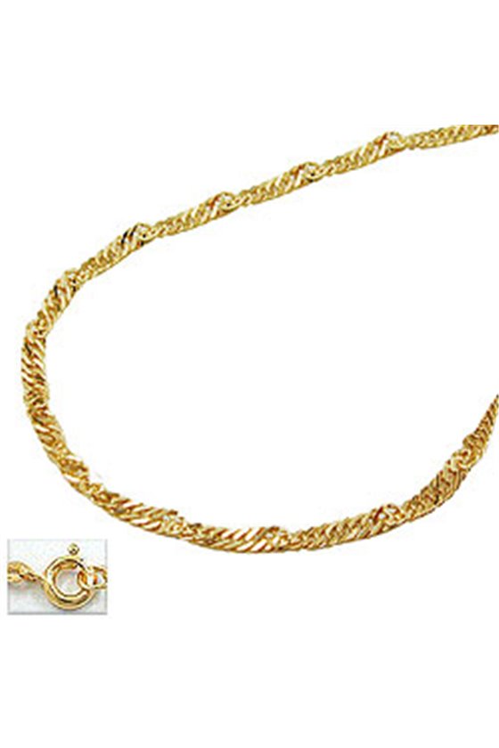 NECKLACE SINGAPORE CHAIN 40CM 9K GOLD