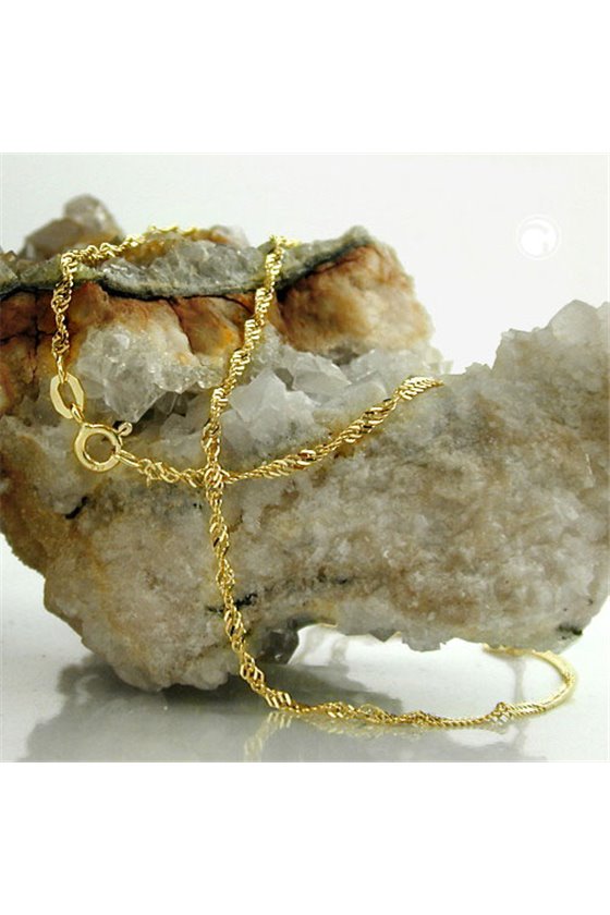 NECKLACE SINGAPORE CHAIN 50CM 9K GOLD