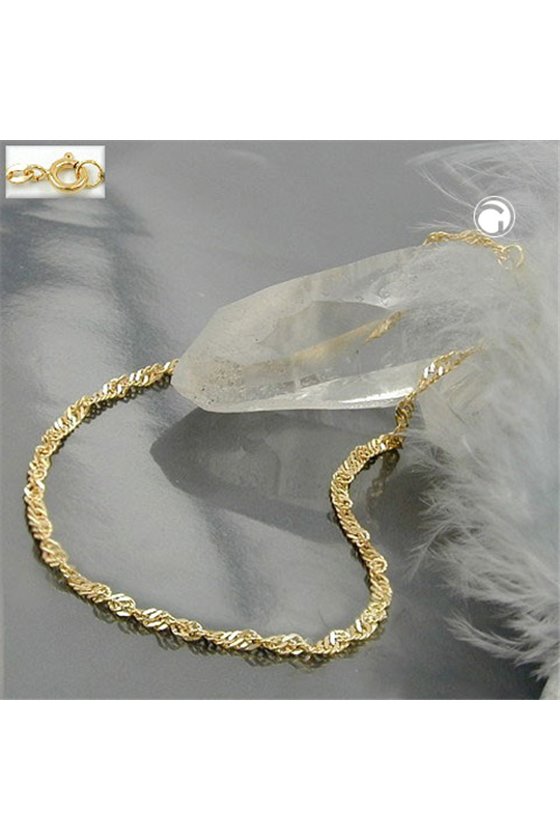 BRACELET SINGAPORE CHAIN 19CM 9K GOLD
