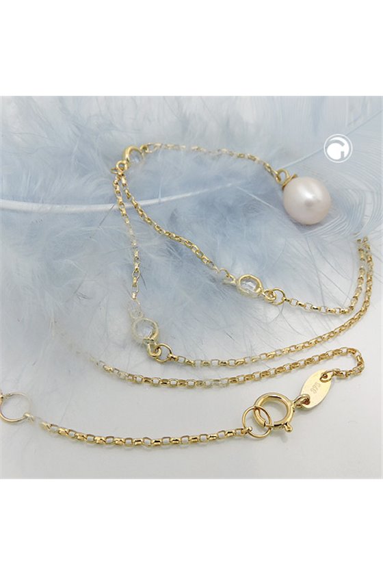 NECKLACE CHAIN 45CM PEARL 9K GOLD