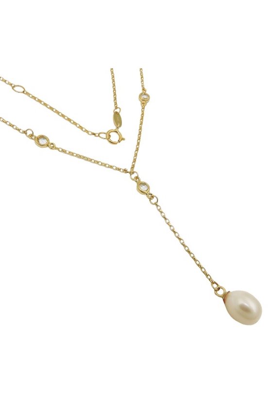 NECKLACE CHAIN 45CM PEARL 9K GOLD