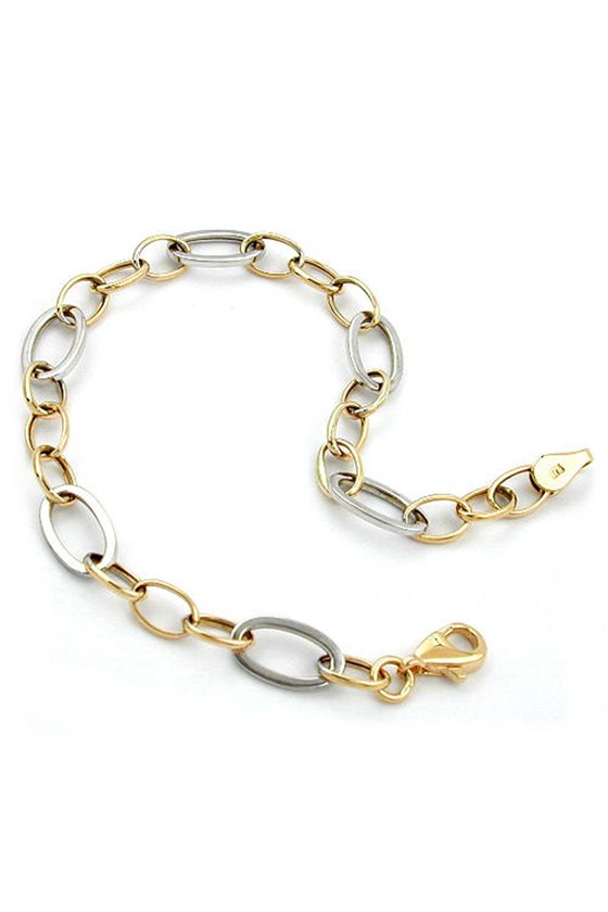 BRACELET ANCHOR CHAIN OVAL 9K GOLD 19CM