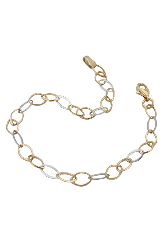 BRACELET ANCHOR CHAIN OVAL 9K GOLD 19CM