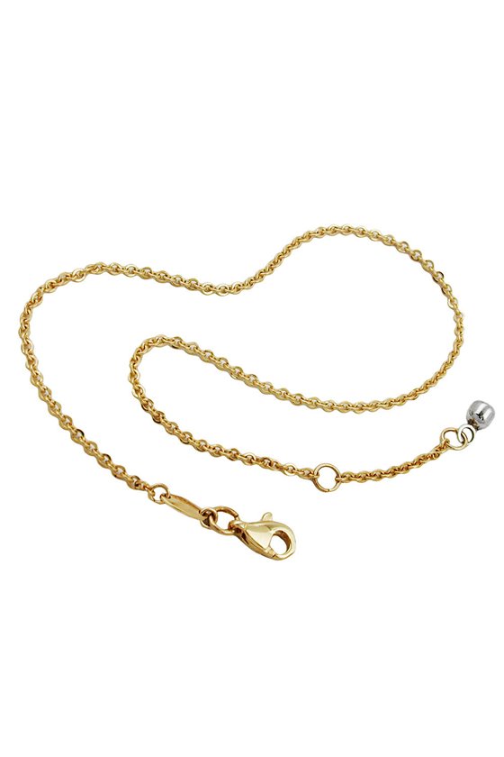ANKLE CHAIN BALL TAG 9K GOLD 25CM