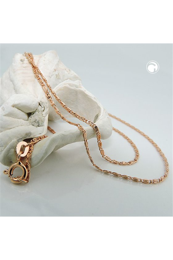 NECKLACE S-CURB CHAIN 42CM 14K RED GOLD