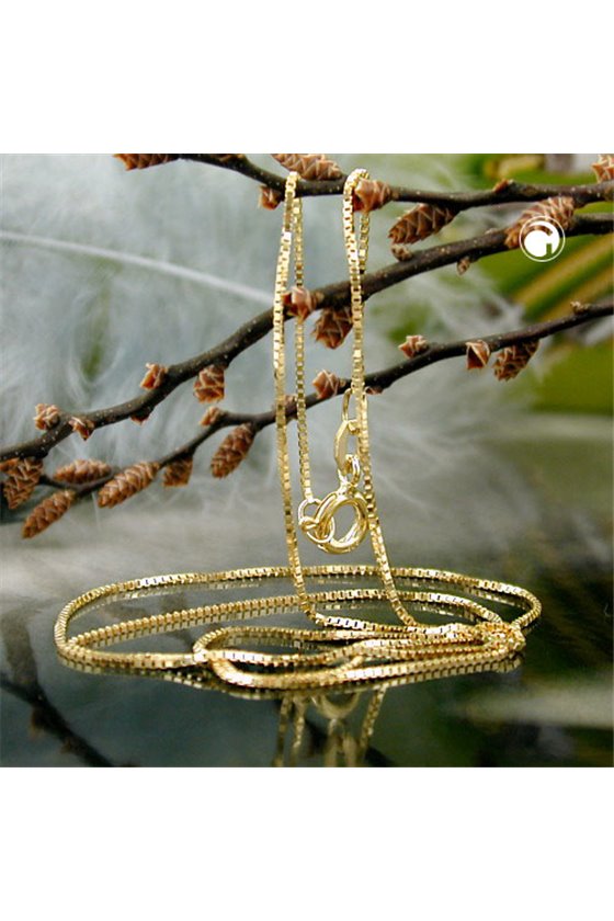 NECKLACE BOX CHAIN 38CM 9K GOLD
