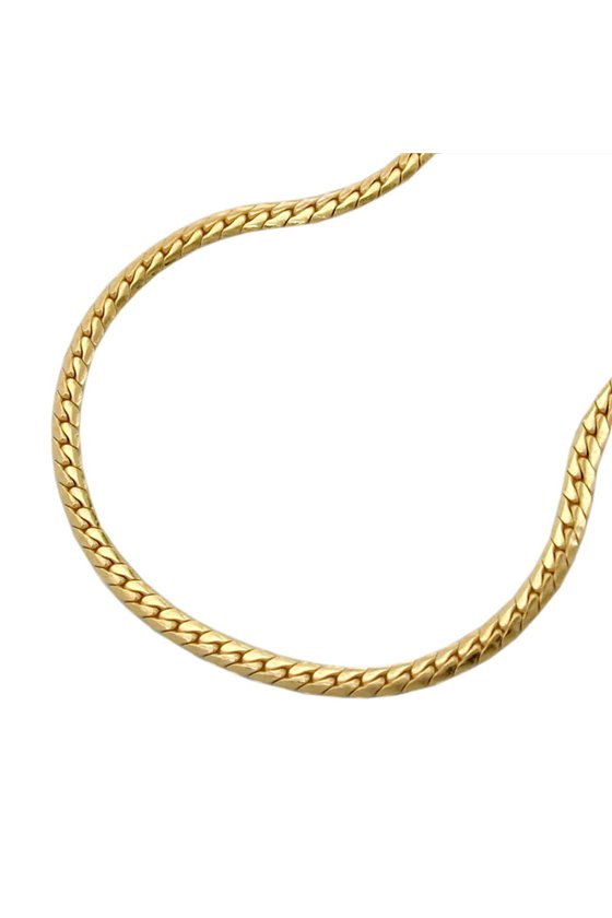 NECKLACE 42CM,FLAT CURB CHAIN 9KT GOLD