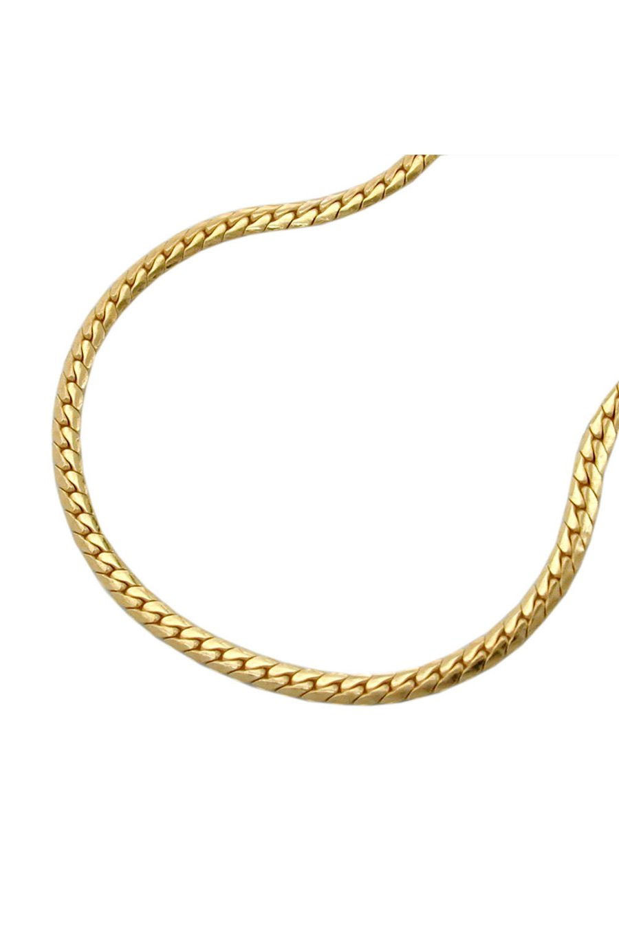 NECKLACE 42CM,FLAT CURB CHAIN 9KT GOLD