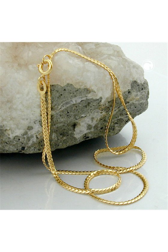 NECKLACE 42CM,FLAT CURB CHAIN 9KT GOLD
