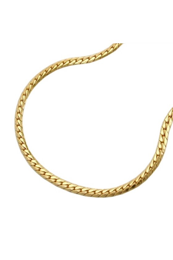 NECKLACE 42CM,FLAT CURB CHAIN 9KT GOLD