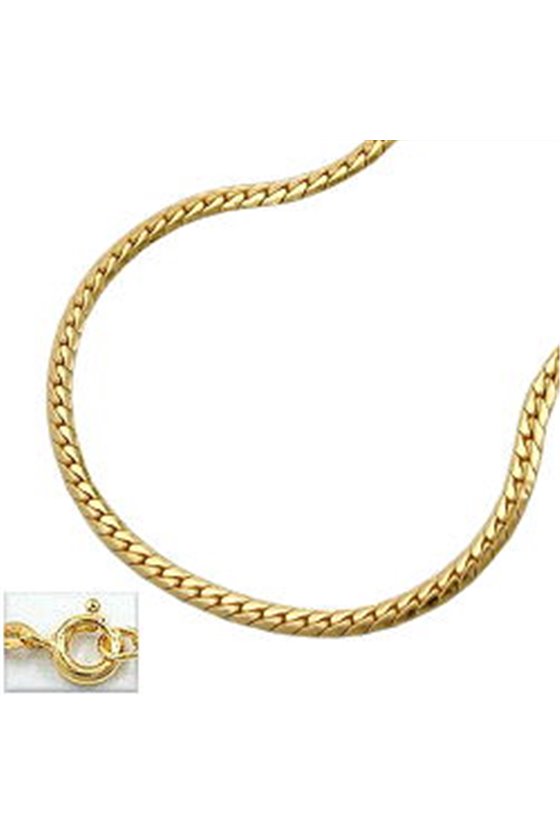 NECKLACE 42CM,FLAT CURB CHAIN 9KT GOLD