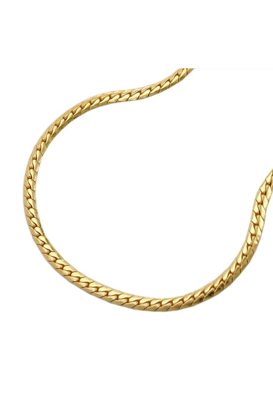 NECKLACE 42CM,FLAT CURB CHAIN 9KT GOLD