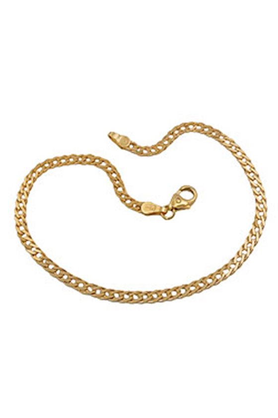 BRACELET 19CM TWIN CURB CHAIN 14K GOLD