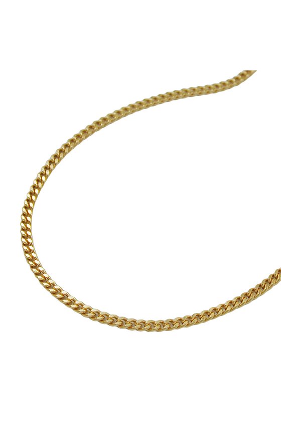 NECKLACE CURB CHAIN 2X DIAMOND CUT 9K GOLD 45CM