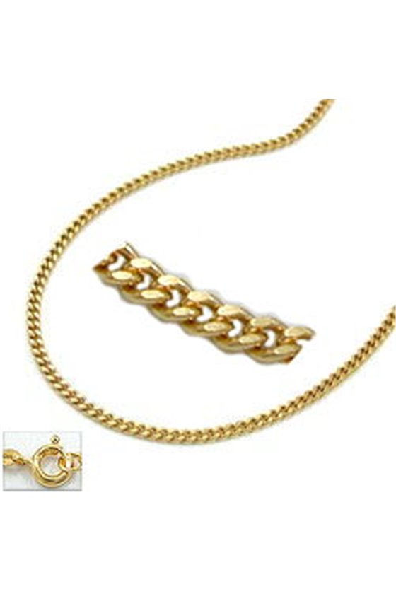 NECKLACE CURB CHAIN 2X DIAMOND CUT 8K GOLD 42CM