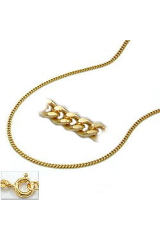 NECKLACE CURB CHAIN 2X DIAMOND CUT 8K GOLD 42CM