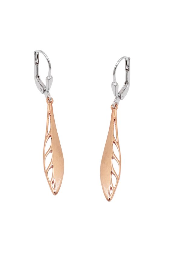 LEVERBACK EARRING BICOLOR 14K REDGOLD
