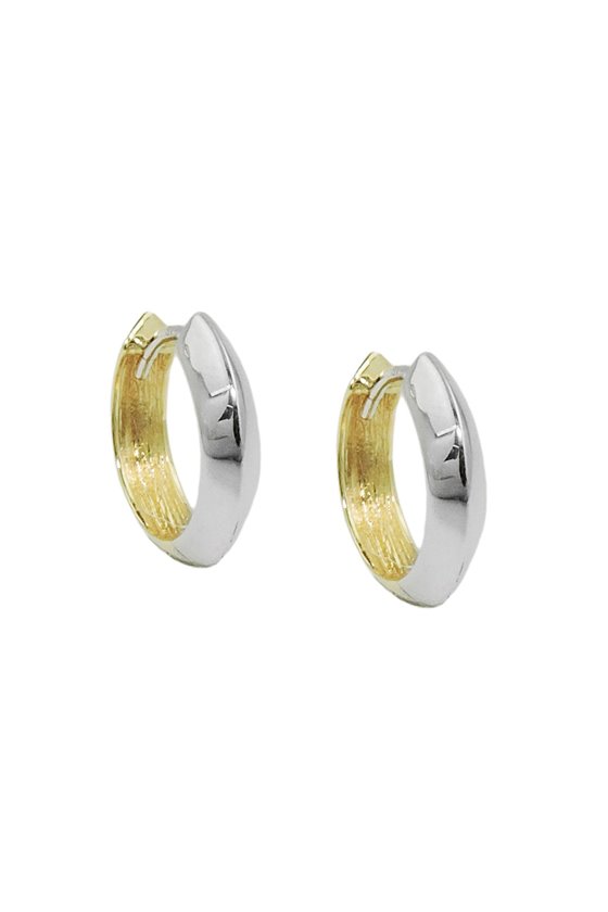 HOOP EARRINGS TWO TONE 9K GOLD
