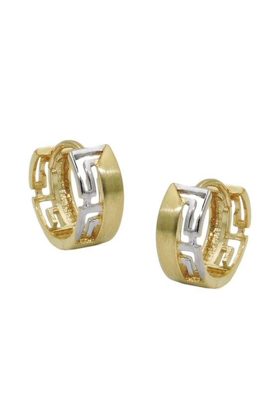 HOOP EARRINGS TWO TONE 9K GOLD