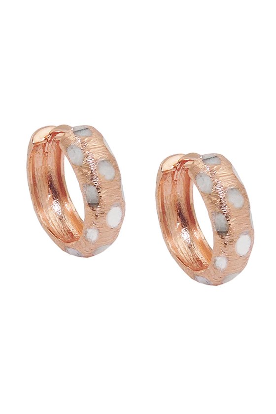 HOOP EARRINGS TWO TONE 9K REDGOLD