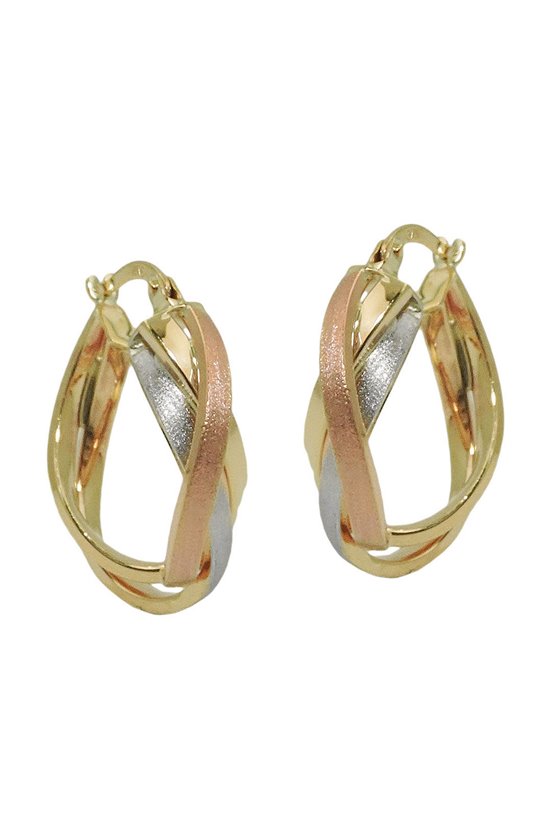 HOOP EARRINGS TRICOLOR 9K GOLD