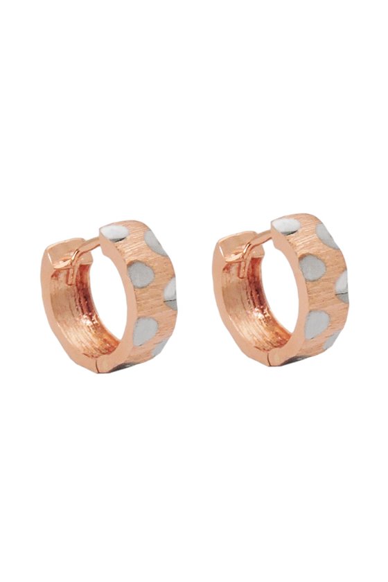 HOOP EARRINGS TWO TONE 9K REDGOLD