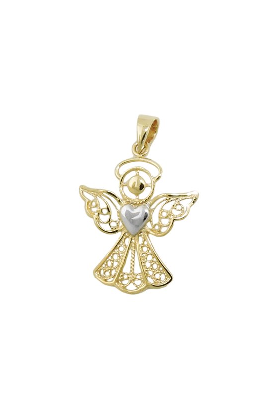 PENDANT ANGEL TWO TONE 9K GOLD