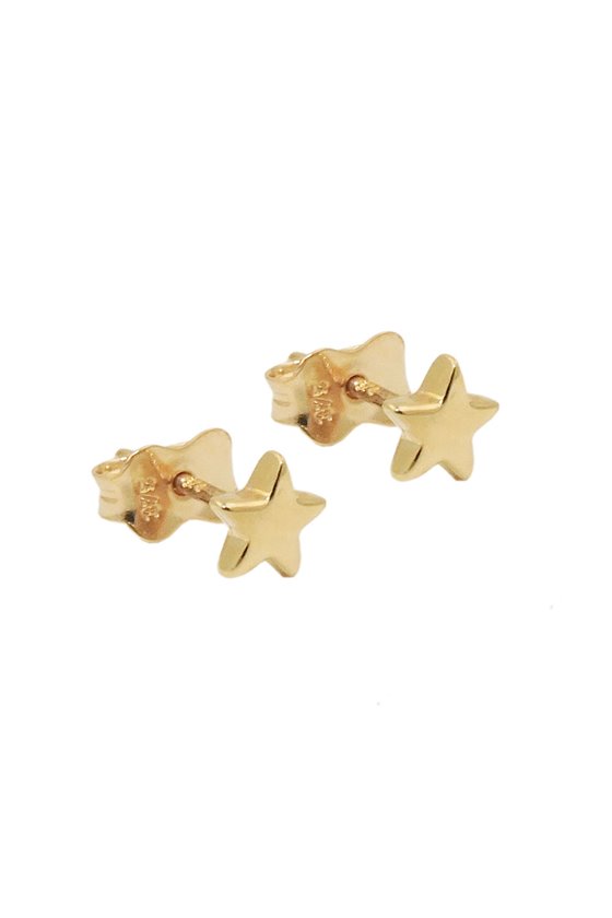 STUD EARRINGS STAR POLISHED 9K GOLD