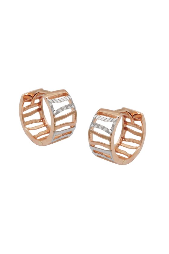 HOOP EARRINGS TWO TONE 9K REDGOLD