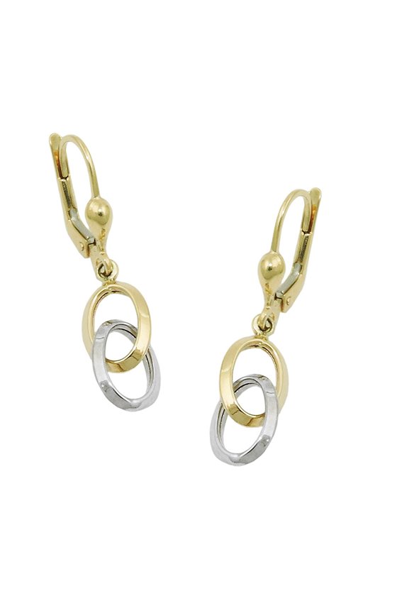 LEVERBACK EARRINGS BICOLOR 9K GOLD