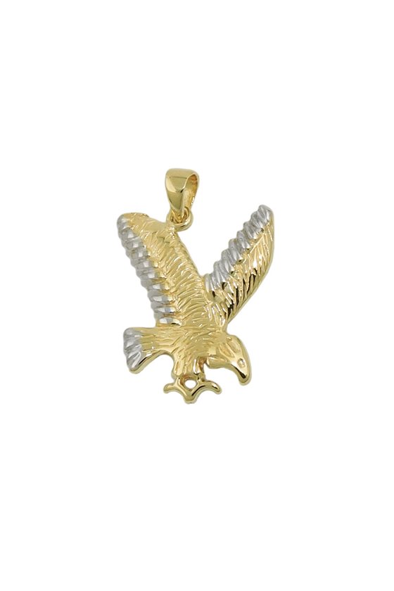 PENDANT EAGLE TWO TONE 9K GOLD