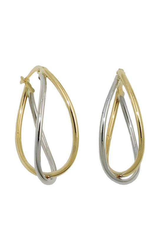 HOOP EARRINGS BICOLOR 9K GOLD